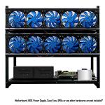Kingwin Miner Rig Case Frame 12 GPU – Premium Stackable Aluminum Mining Rig Enclosure for Efficient Crypto Mining, Test Bench PC Case.