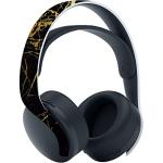 playvital Black & Gold Marble Effect Full Set Skin Decal for ps5 Console Disc Edition, Sticker Vinyl Decal Cover for ps5 Controller & Charging Station & Headset & Media Remote