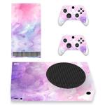 playvital Pink Watercolor Custom Vinyl Skins for Xbox Series S, Wrap Decal Cover Stickers for Xbox Series S Console Controller