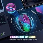VersionTECH. Wireless Gaming Mouse, Rechargeable Computer Mouse Mice with Colorful LED Lights, Silent Click, 2.4G USB Nano Receiver, 3 Level DPI for PC Gamer Laptop Desktop Chromebook Mac -Black