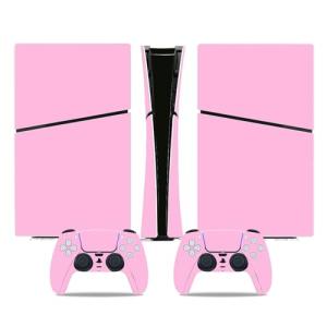 SYGTOYUE Skin Sticker for PS5 Slim Digital, Full Decal Cover, Protective Console Skin Wrap (Pink Vinyl, Scratch Resistant)