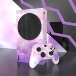 playvital Pink Watercolor Custom Vinyl Skins for Xbox Series S, Wrap Decal Cover Stickers for Xbox Series S Console Controller