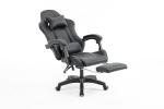 Millhouse Gaming Racing Desk Chair with Adjustable Lumbar Support, Footrest, and Head Pillow, X2022 (Black)