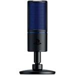 Razer Seiren X for PlayStation - USB Condenser Microphone for Streaming on the PS4 and PS5 (Compact with Shock Absorber, Supercardioid Recording Pattern, Mute Button) Black-Blue