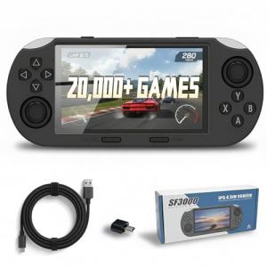 ZYGSEVE Retro Games Console, 20000+ Pre-Installed Games, Handheld Game Console 4.5-Inch HD IPS Screen, 3000mAh Long-Lasting Battery