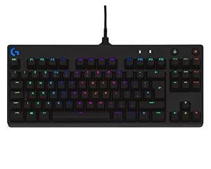 Logitech G PRO Mechanical Gaming Keyboard – Ultra Portable Tenkeyless Design, Detachable Micro USB Cable, Advanced GX Blue Clicky Switches, LIGHTSYNC RGB Backlit Keys, QWERTY UK, PC/Mac - Black