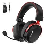 ATTACK SHARK L30PRO Wireless Gaming Headset, 7.1 Surround Sound, EQ Modes, 50mm Drivers, Tri-Mode Connectivity, 1100mAh Battery, Over-Ear Headset with Detachable Noise-Cancelling Mic for PC -Red