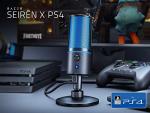 Razer Seiren X for PlayStation - USB Condenser Microphone for Streaming on the PS4 and PS5 (Compact with Shock Absorber, Supercardioid Recording Pattern, Mute Button) Black-Blue