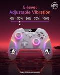 EasySMX X20 Wireless PC Controller with 7 Light Colours RGB/Hall Joystick Trigger, Mechanical Buttons, Bluetooth Gamepad for PC/Switch/Android/iOS/Steam/Mobile,Rechargeable Battery (1000mAh)