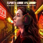 ATTACK SHARK L30PRO Wireless Gaming Headset, 7.1 Surround Sound, EQ Modes, 50mm Drivers, Tri-Mode Connectivity, 1100mAh Battery, Over-Ear Headset with Detachable Noise-Cancelling Mic for PC -Red