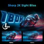 KTC 27 Inch QHD Curved Gaming Monitor, 2K@180Hz 1440P Monitor with 1500R VA Panel, 1ms MPRT, Adaptive Sync, HDR10, 132% sRGB, VESA, HMDI 2.0 / DP 1.4 for Desktop, Laptop, PS5, Xbox and More