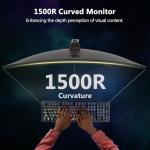 Z-Edge Curved Gaming Monitor 27 Inch 180Hz 1ms MPRT Full HD 1080P VA Panel 1500R 16:9 Curved LED Monitor, FreeSync HDR10, DisplayPort & HDMI Port, Support VESA 100x100mm