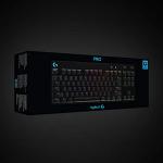 Logitech G PRO Mechanical Gaming Keyboard – Ultra Portable Tenkeyless Design, Detachable Micro USB Cable, Advanced GX Blue Clicky Switches, LIGHTSYNC RGB Backlit Keys, QWERTY UK, PC/Mac - Black