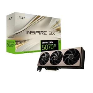 MSI GeForce RTX 5070 Ti 16G INSPIRE 3X OC Graphics Card - RTX 5070 Ti GPU, 16GB GDDR7 (28Gbps/256-bit), PCIe 5.0 - Triple Fan Thermal Design (3 x STORMFORCE Fan) - HDMI 2.1b, DisplayPort 2.1b