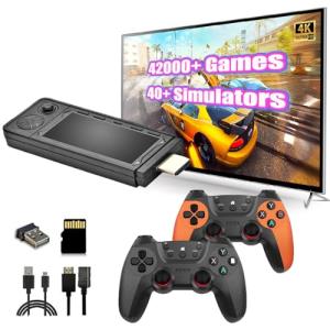 SpedUpX X9 Ultra Retro Retro Gaming Console Stick Built-in 64G/128G/256G TF Card 37000+/42000+/60000+ Classic Games, 2.4G Dual Wireless Controllers, 4K HDMI HD Nostalgia Stick