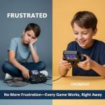 CRONOVA Retro Handheld Game Console – 520 Classic Games Preloaded, Mini Portable Emulator, 2.4” Color LCD Screen, TV Output, Double Player, Rechargeable Battery, Gift for Kids & Adults