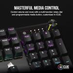 CORSAIR K70 CORE RGB Mechanical Wired Gaming Keyboard with Palmrest – Pre-Lubed MLX Red Linear Switches, SOCD, ABS Painted Keycaps, Sound Dampening, Media Control Dial, QWERTY UK – Black