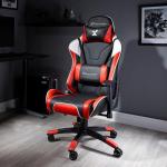 X-Rocker Agility Gaming Chair, Computer Chair with Headrest and Lumbar Support, Height Adjustable Gaming Chair with Swivel Seat for Office Home Working, Faux Leather & Adjustable Ergonomics - RED