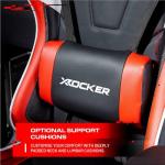 X-Rocker Agility Gaming Chair, Computer Chair with Headrest and Lumbar Support, Height Adjustable Gaming Chair with Swivel Seat for Office Home Working, Faux Leather & Adjustable Ergonomics - RED