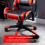 X-Rocker Agility Gaming Chair, Computer Chair with Headrest and Lumbar Support, Height Adjustable Gaming Chair with Swivel Seat for Office Home Working, Faux Leather & Adjustable Ergonomics - RED