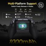 EasySMX X05 Pro Wireless Controller for PC Ergonomic Skin-Like Grip, Quiet-Touch Low-Noise Buttons, Dual Triggers, Hall Joysticks, 2 Programmable Buttons, RGB, 1000mAh Battery