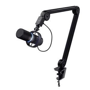 Trust Gaming GXT 255+ Onyx Professional Microphone With Arm, Cardioid Audio Pattern, Shock Mount, Pop Filter, LED Light, for Podcasting, Recording, Streaming, Broadcasting - Black