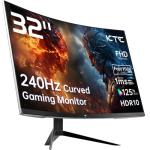 KTC 32 Inch Curved Gaming Monitor, Full HD 1080P@240Hz Monitor, VA 1500R, 1ms, Adaptive Sync, HDR10, HDMI 2.0 / DP1.4, 125% sRGB, VESA, Compatible with Desktop, Laptop, PS5, Xbox, Switch and More