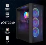 STGsivir Gaming PC, Gaming Computer Desktop Tower, AMD Ryzen 7 5700G up to 4.6GHz, Radeon Vega 8 Integrated Graphics, 32GB DDR4 RAM, 1TB SSD, WIFI 6, BT5.0, RGB fan x3, Windows11 Pro