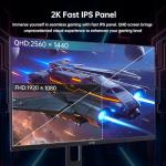 KTC Gaming Monitor 27 Inch | 2K@200Hz (Overlocking 210Hz) | Built-in Speakers | Fast IPS Panel | 1ms Response Time (MPRT) | HDR400 | Adaptive Sync | 131% sRGB, 101% DCI-P3, ΔE＜2