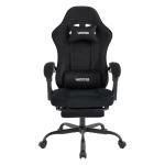 WOTSTA Gaming Chair for Adults, Ergonomic Gaming Chair with Footrest, Lumbar Support and Headrest, Adjustable Height computer chairs gaming, fabric gamer chair for Home Office, Black
