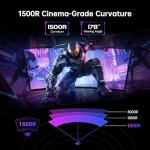 KTC 34 Inch Curved Ultrawide Monitor, UWQHD (3440 x 1440) 180Hz Gaming Monitor, Adaptive Sync, 21:9 VA Panel 1500R, 1ms MPRT, HDR10, 2 x DP 1.4 (180Hz), 2 x HDMI 2.1(100Hz), H34S18S