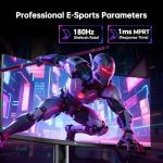 KTC 34 Inch Curved Ultrawide Monitor, UWQHD (3440 x 1440) 180Hz Gaming Monitor, Adaptive Sync, 21:9 VA Panel 1500R, 1ms MPRT, HDR10, 2 x DP 1.4 (180Hz), 2 x HDMI 2.1(100Hz), H34S18S