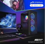 STGsivir Gaming PC, Gaming Computer Desktop Tower, AMD Ryzen 7 5700G up to 4.6GHz, Radeon Vega 8 Integrated Graphics, 32GB DDR4 RAM, 1TB SSD, WIFI 6, BT5.0, RGB fan x3, Windows11 Pro