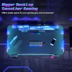 Homall Gaming Desk with LED Lights, 120 x 60cm RGB Gaming Table Z Shape, Large Computer Desk with Headphone Hook, Gamer Table for Home Office, Carbon Fibre Black