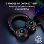 Razer Kraken V4 - Wireless Gaming Headset (3 Modes Connectivity, TriForce 40mm Drivers, 9-Zone RGB Earcup Lighting, Mix & Volume adjustments, THX Spatial Audio) Black