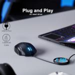 Uineer Wired Mouse, USB Wired Mouse with 6 Buttons Ergonomic design,1.5M USB Cable Computer Mice Gaming 7200DPI Optical Mice for PC Laptop, Matte Black