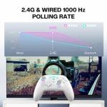 ECHTPower Wireless PC Gaming Controller - Hall Effect Joystick, 2.4G & Wired 1000Hz Polling Rate, 800mAh Battery, Adjustable Turbo/Vibration - for PC/Switch/iOS/Android