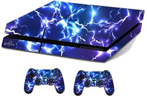 Blue Electric Sticker/Skin PS4 Compatible with Playstation 4 Console & Remote controller stickers, ps4sk15
