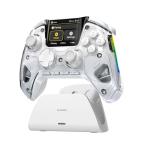 ManbaOne Interactive Screen Wireless Gaming Controller for PC/Switch/Switch 2/iOS/Android,Gamepad with Hall Effect Stick & Trigger,RGB Lighting,Remappable Buttons,1800mAh with Charging Dock (White)