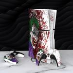 playvital Full Set Skin Sticker for ps5 Slim Console Disc Edition (The New Smaller Design), Vinyl Skin Decal Cover for ps5 Controller & Headset & Charging Station & Media Remote - Clown Hahaha