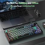 TECKNET RGB Gaming Keyboard, 83 Keys Wired Keyboard with Volumn Knob, 75% Pecent USB Keyboards with 26 Keys Anti-Ghosting, Compact Silent Keyboard,Computer Keyboard IP32 Water&Dust Resistant for Gamer