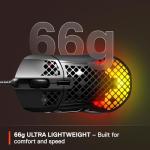SteelSeries Aerox 5 - Holey RGB Gaming Mouse - Ultra-lightweight Water Resistant Design - 18K DPI TrueMove Air Optical Sensor - 9 Programmable Buttons