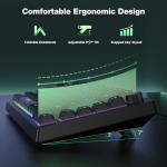 TECKNET RGB Gaming Keyboard, 83 Keys Wired Keyboard with Volumn Knob, 75% Pecent USB Keyboards with 26 Keys Anti-Ghosting, Compact Silent Keyboard,Computer Keyboard IP32 Water&Dust Resistant for Gamer