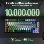 TECKNET RGB Gaming Keyboard, 83 Keys Wired Keyboard with Volumn Knob, 75% Pecent USB Keyboards with 26 Keys Anti-Ghosting, Compact Silent Keyboard,Computer Keyboard IP32 Water&Dust Resistant for Gamer