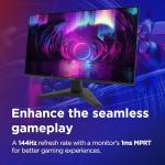 Lenovo Legion R27s Gaming Monitor 27" FHD (1920 x 1080) IPS, 1 ms MPRT, 144 Hz, Ports 1x HDMI 2.1 + DisplayPort 1.2, DisplayPort Cable included, Stand Tilt - Raven Black