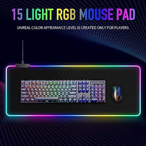 RGB Gaming Mouse Pad with 15 Light Modes