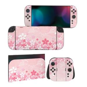 PlayVital Full Set Protective Skins for Nintendo Switch 2 Console & Joycon, Customized Vinyl Decal Wrap Sticker for Nintendo Switch 2 & Dock & Hand Grips - Cherry Blossoms Petals