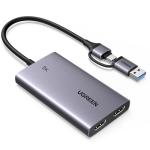 UGREEN Video Capture Card HDMI to USB C Streaming Device 2K@30Hz 1080P@60fps Game Record 4K Passthrough Loop-out Compatible for Quest 3/3s PS5 PS4 Xbox Series X Switch iPad DSLR Camera Mac Laptop PC