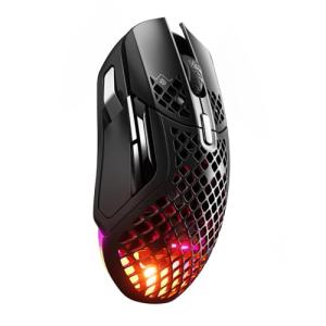 SteelSeries Aerox 5 Wireless - Holey RGB Gaming Mouse - Ultra-lightweight Water Resistant Design - 9 Buttons - Lag-free 2.4GHz / Bluetooth Wireless - 18K DPI TrueMove Air Optical Sensor