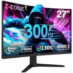Z-Edge 27 Inch 300Hz(DP) 240Hz(HDMI) Curved Gaming Monitor 1ms MPRT Full HD LED Monitor, 300cd/m² Brightness, 16:9 VA Panel, FreeSync, HDR10, HDMI 2.0 & DisplayPort 1.4, VESA Mountable